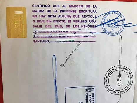 Autorización Notarial de Viajes. 2017